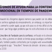 Teléfonos de ayuda en pandemia